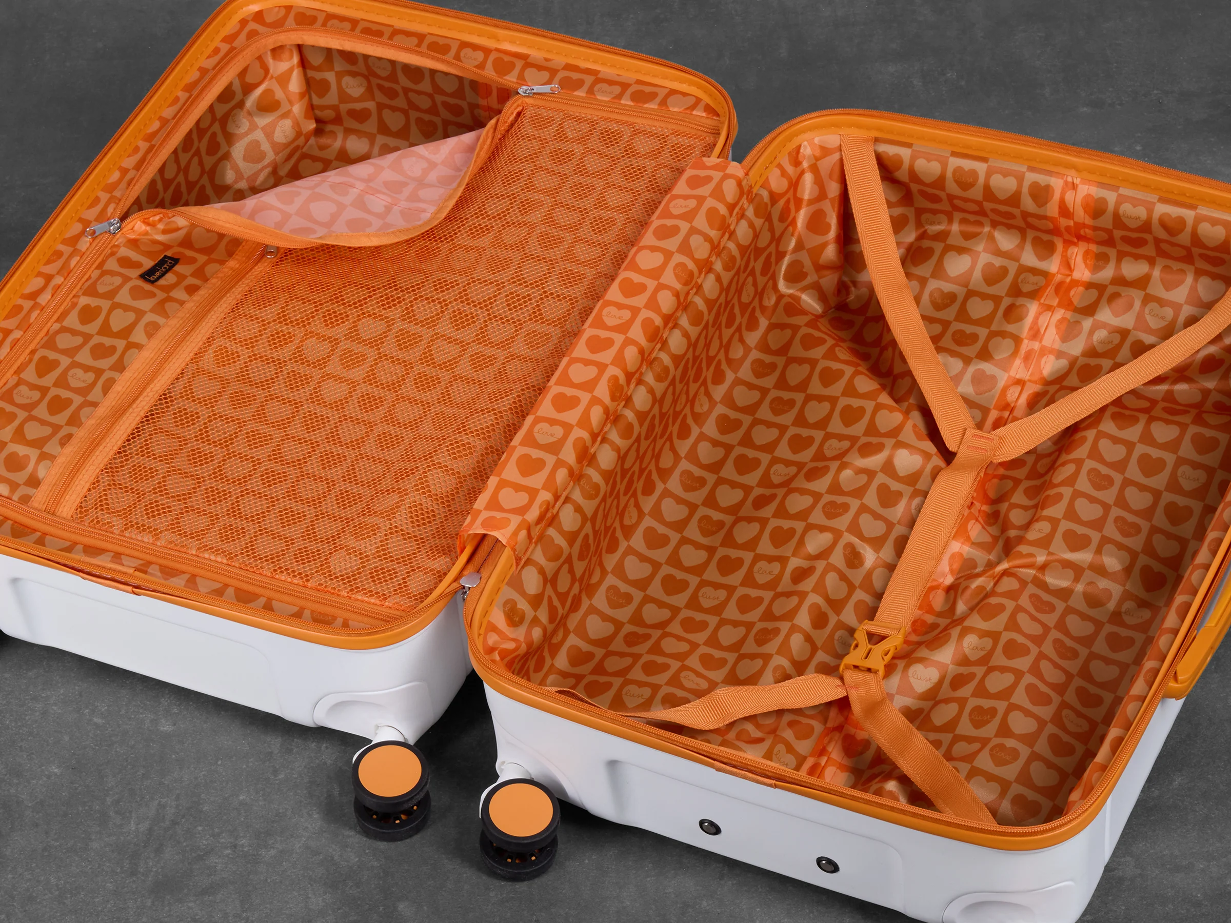 Official Love Island White & Orange Medium Suitcase - Personalised - Image 4
