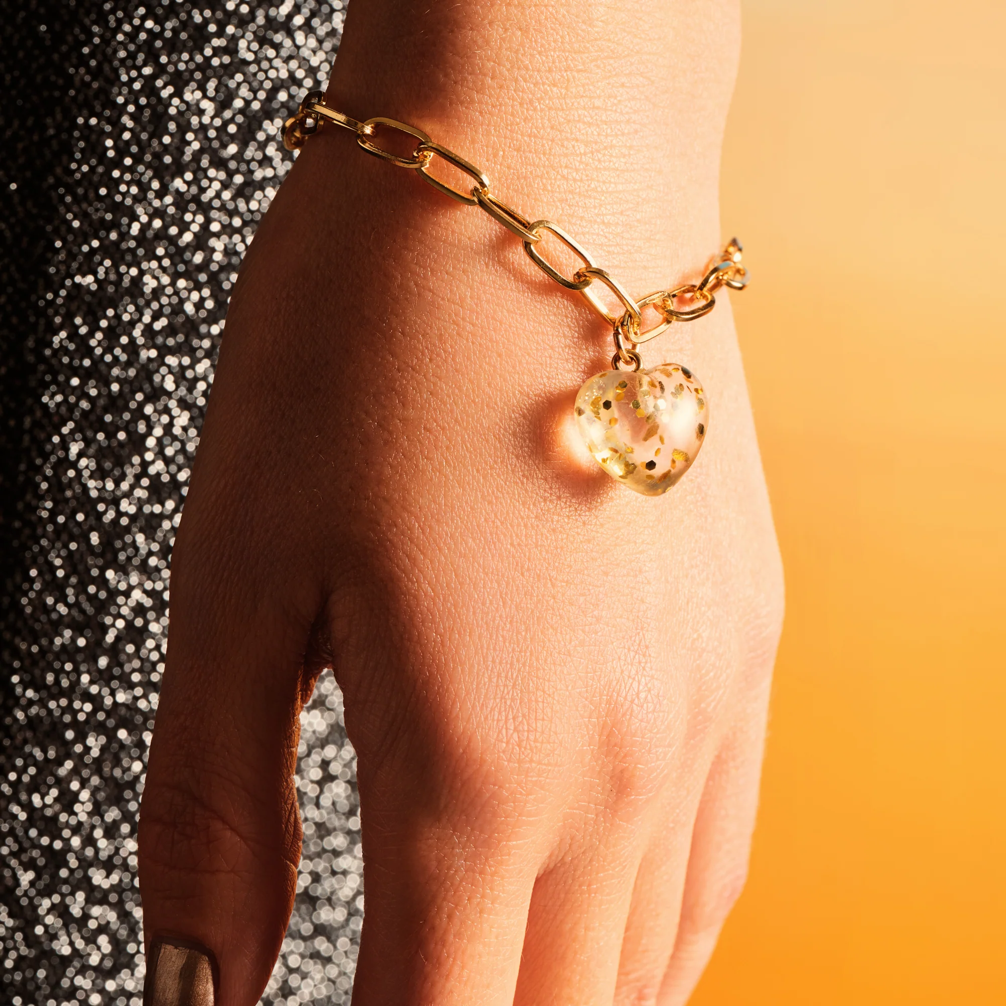 Glitter Puff Heart Bracelet - Image 3