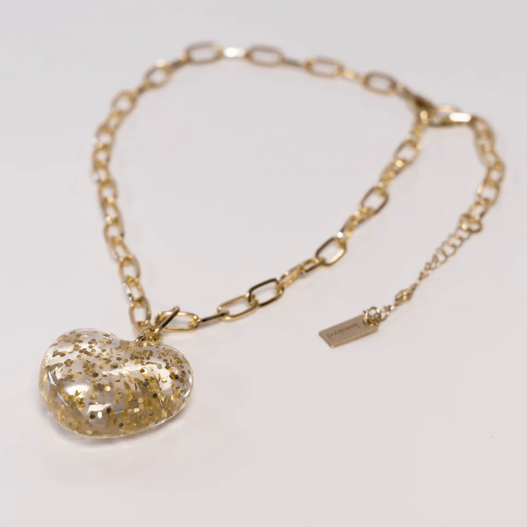 Glitter Puff Heart Necklace - Image 4